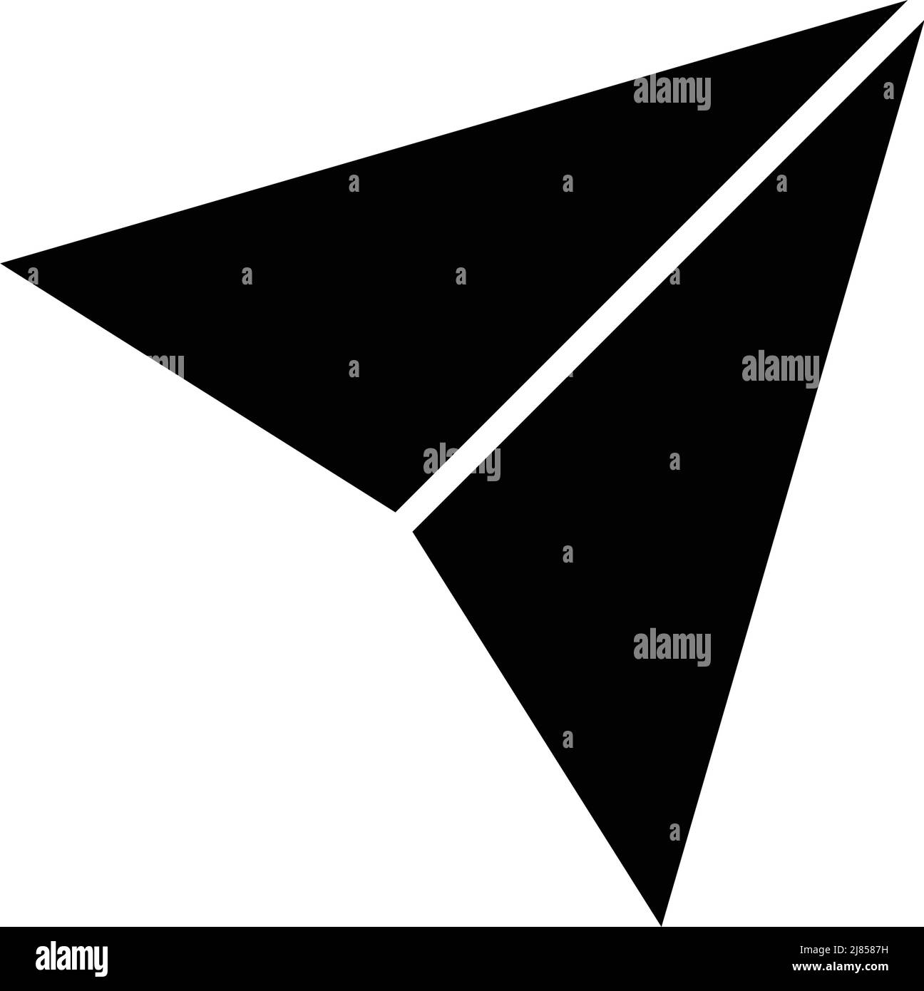 Black paper airplane silhouette icon. Editable vector. Stock Vector