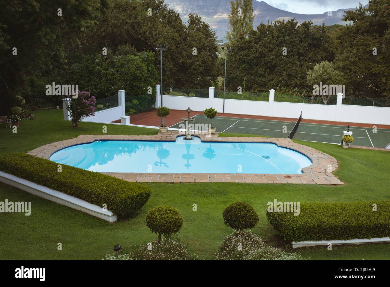 Swimming pool tennis court hi-res stock photography and images - Alamy
