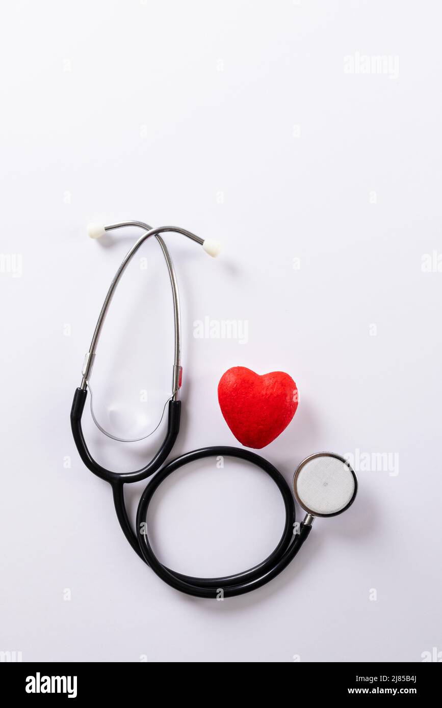 Doctor Coat Medical Stethoscope Red Heart Stock Photo 1236871573