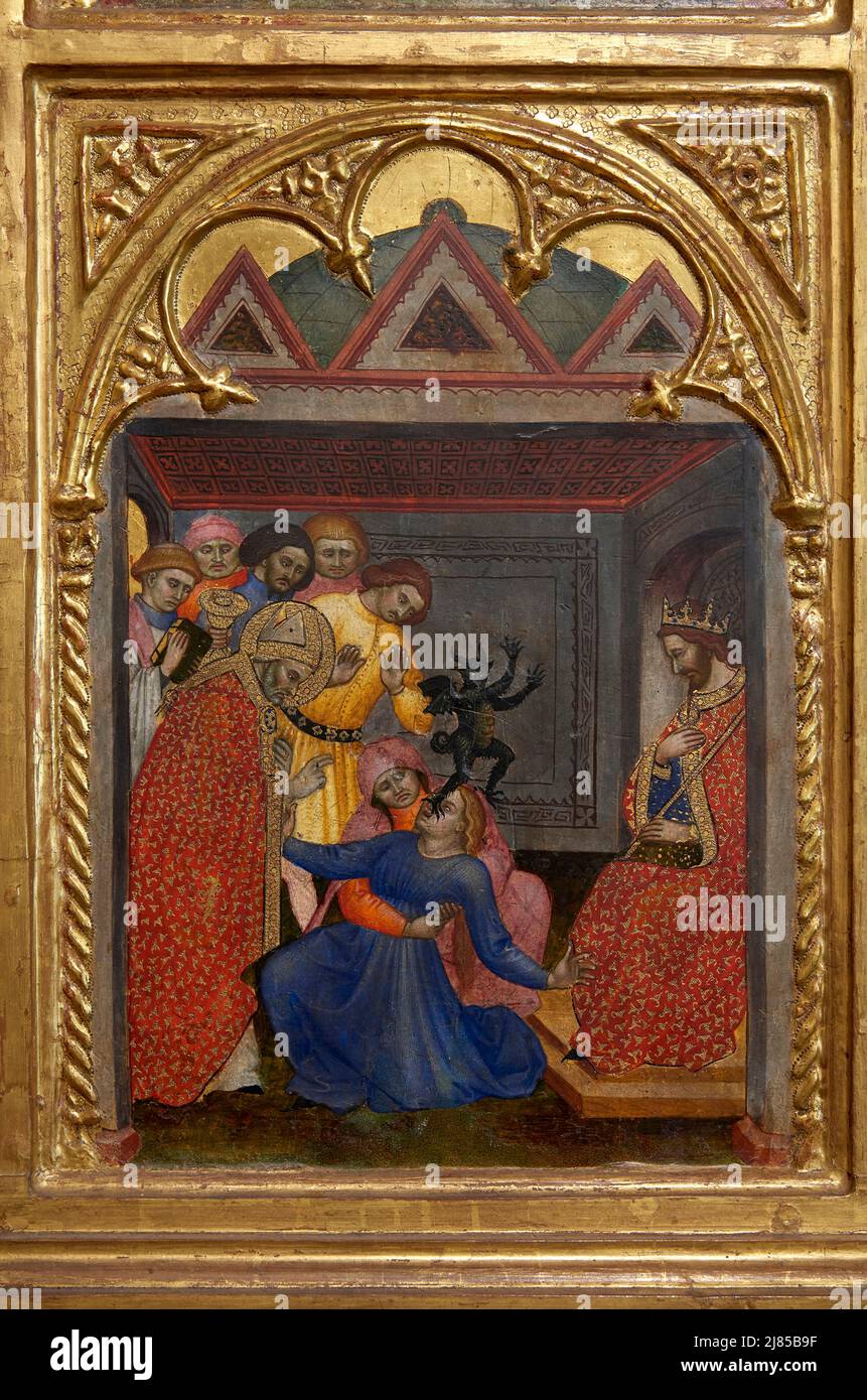 Episodio della vita di San Gimignano  - tempera su tavola - Taddeo di Bartolo  - 1401 - San Gimignano (Si),Italia, Pinacoteca Civica Stock Photo