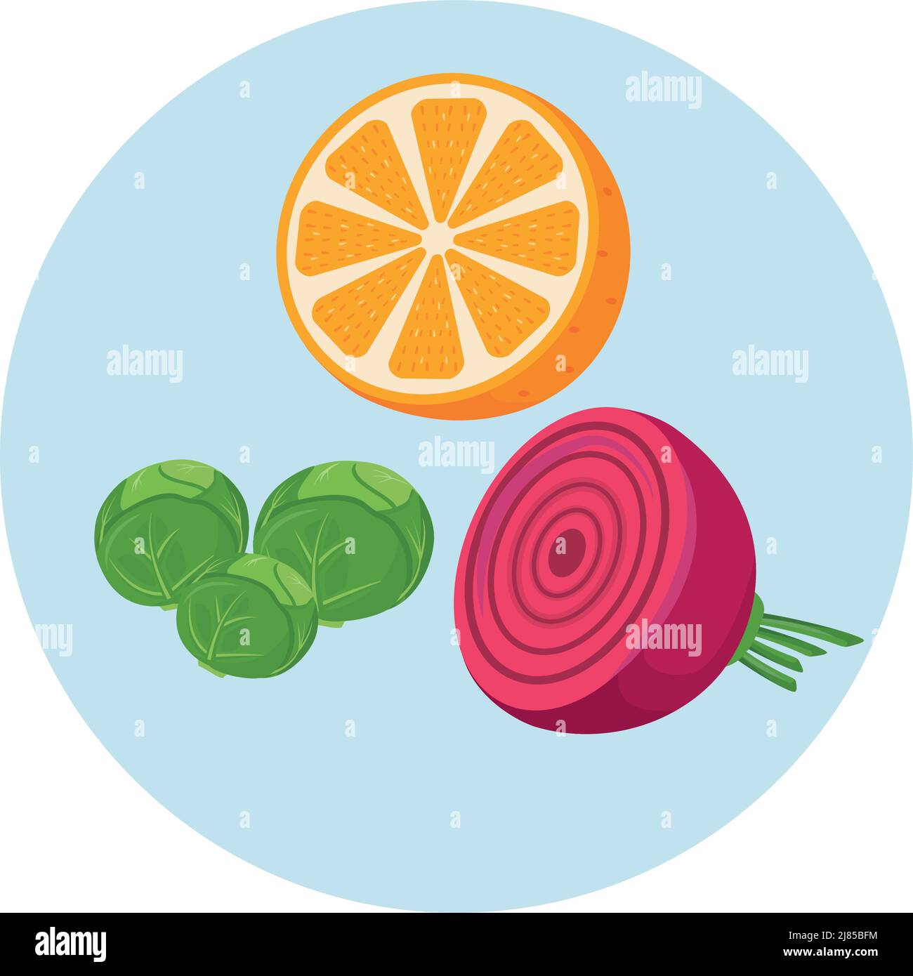 Vitamin C sources semi flat color vector objects icon Stock Vector ...