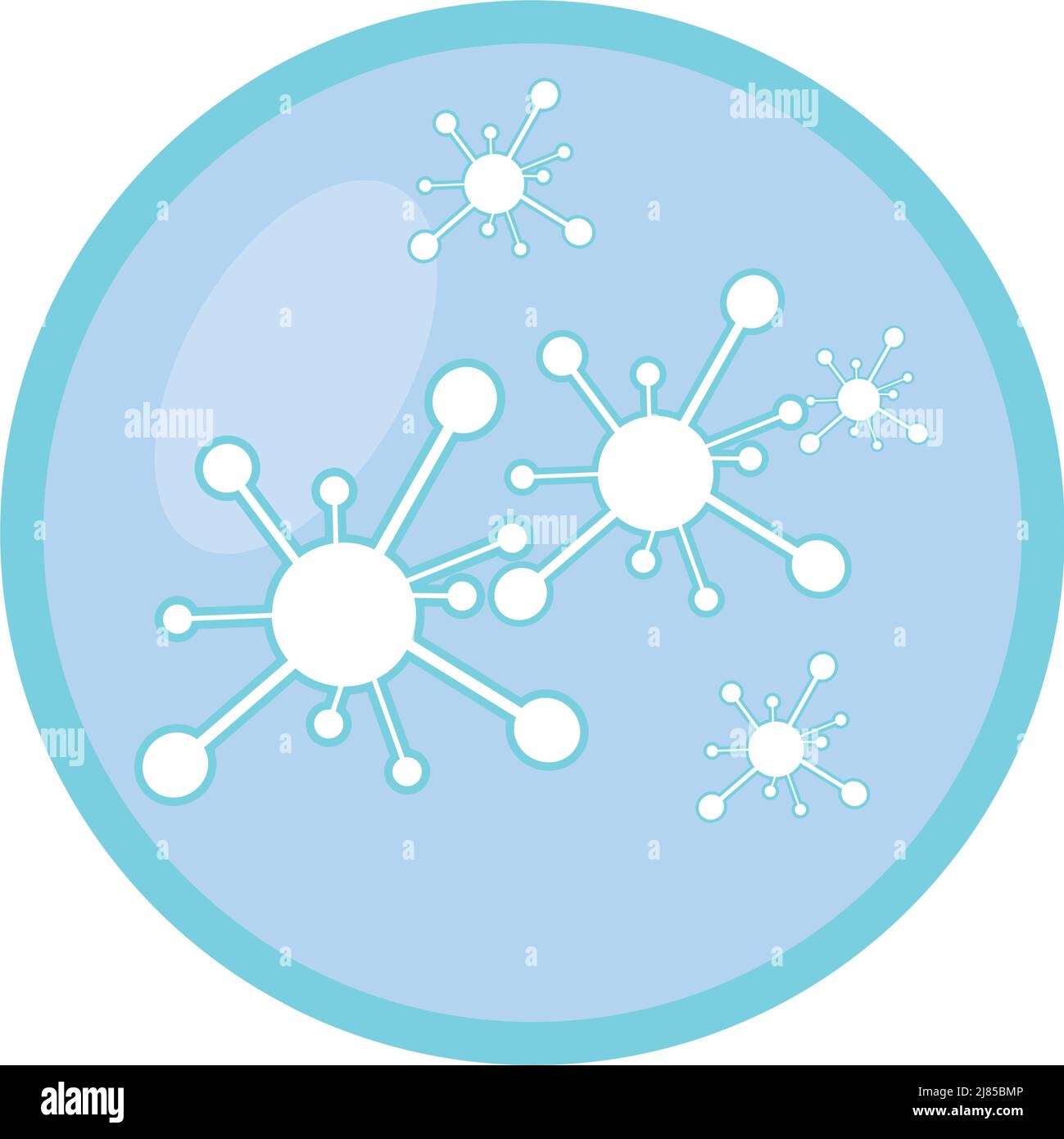 Viruses in petri dish semi flat color vector element Stock Vector
