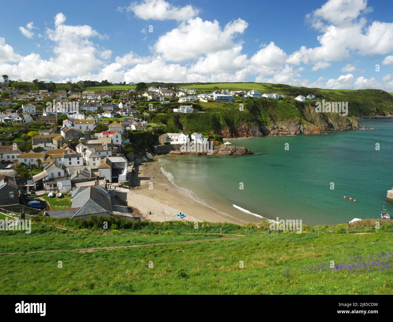 A lovely spring afternoon at Gorran Haven Cornwall Stock Photo - Alamy