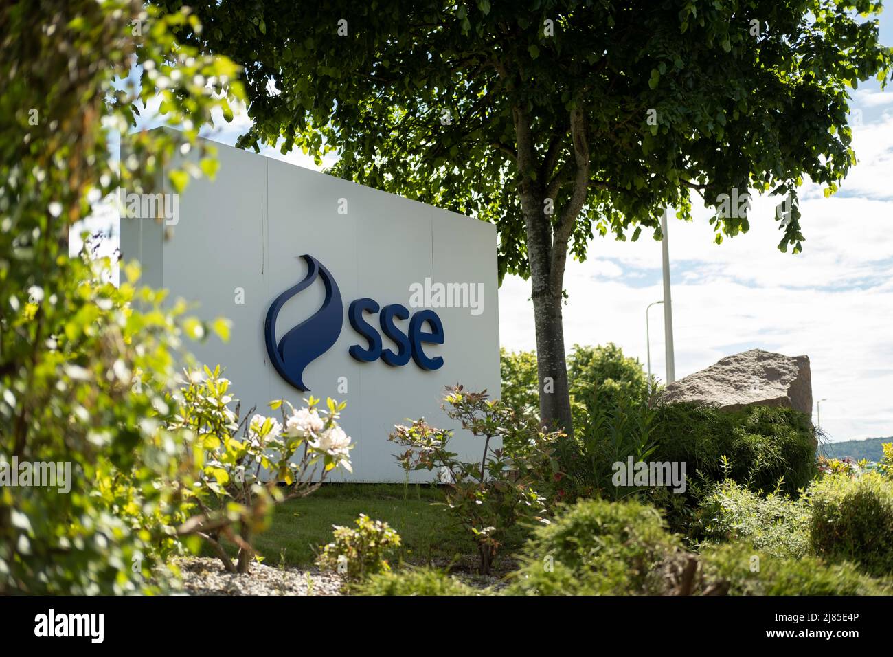 SSE Head Office sign under trees Stock Photo Alamy