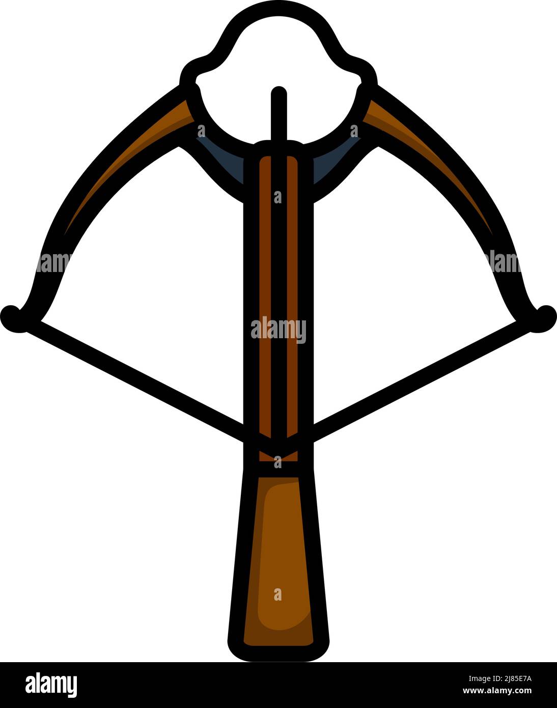 Icon Of Crossbow. Editable Bold Outline With Color Fill Design. Vector ...