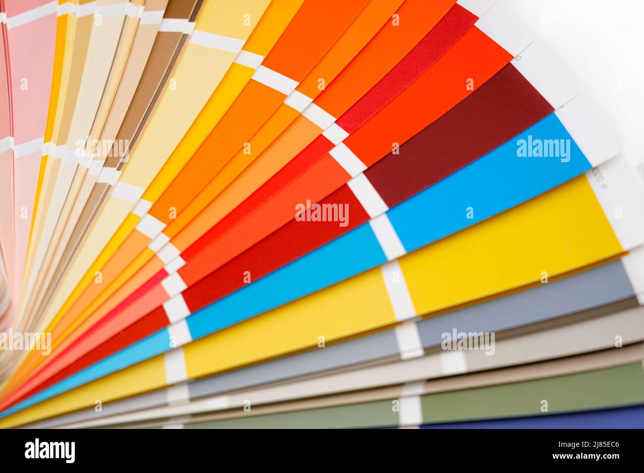 Color guide. Assortment of colors for design. Colors palette fan. White