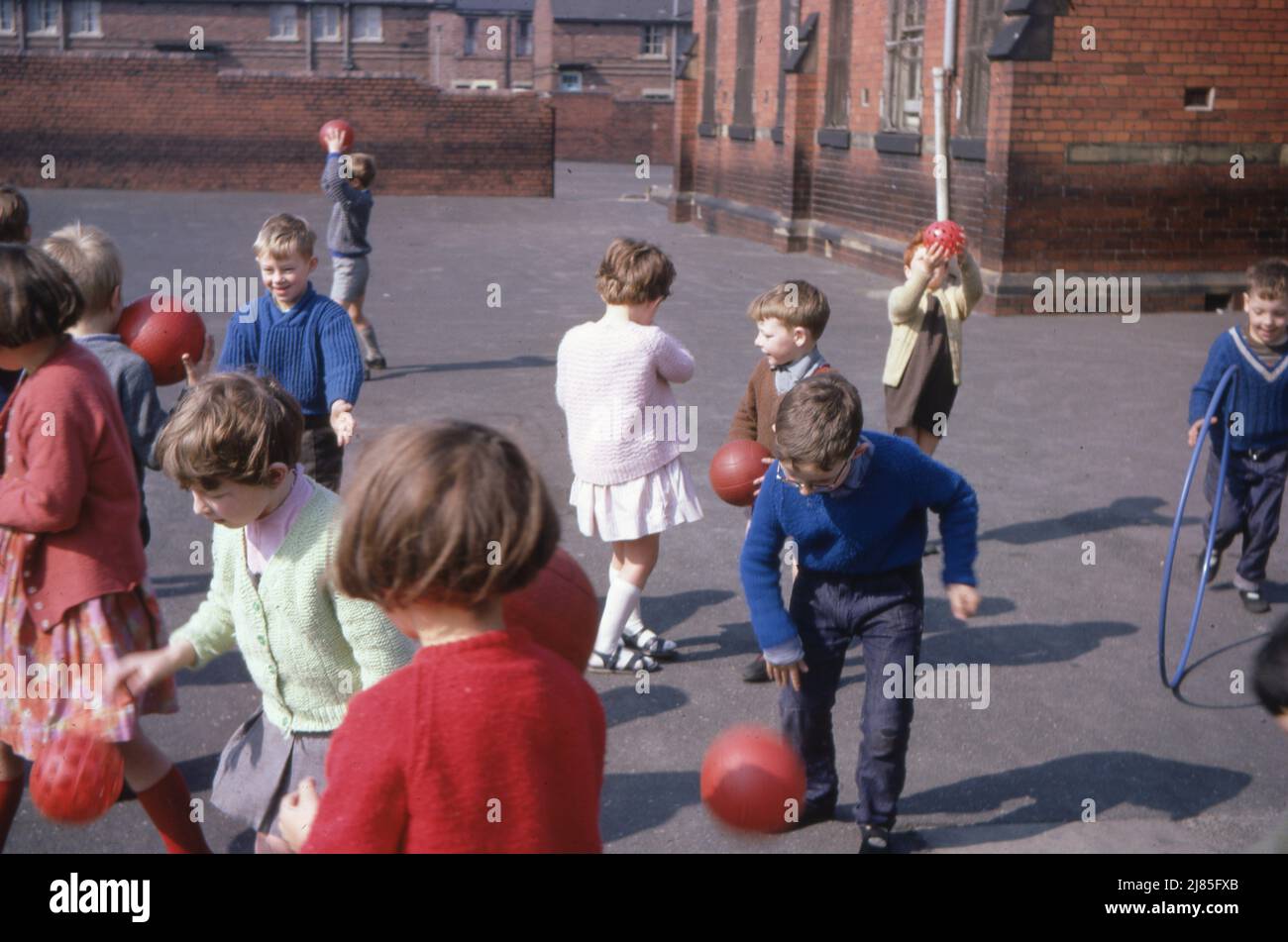 UK School Life in the 1960's Children enjoying activities in the playground in 1968 Photo by