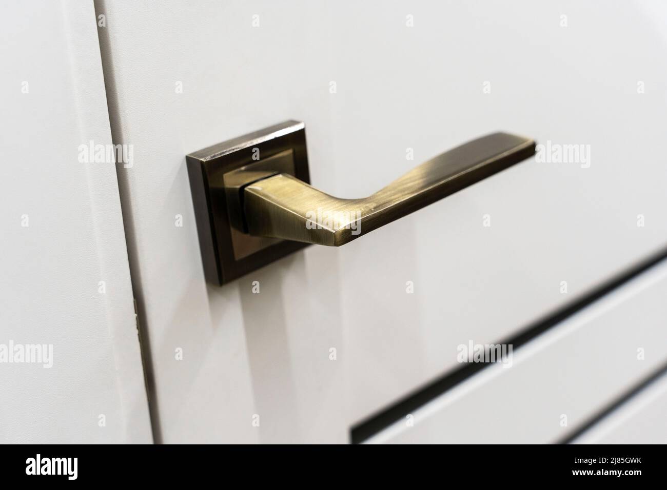 Interior light door with golden handle, door handle, interior details