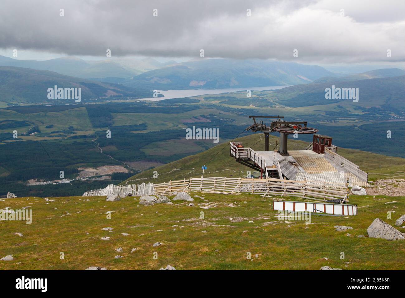 Ivan's last Munro: Aonach Mor in the Scottish Highlands Stock Photo