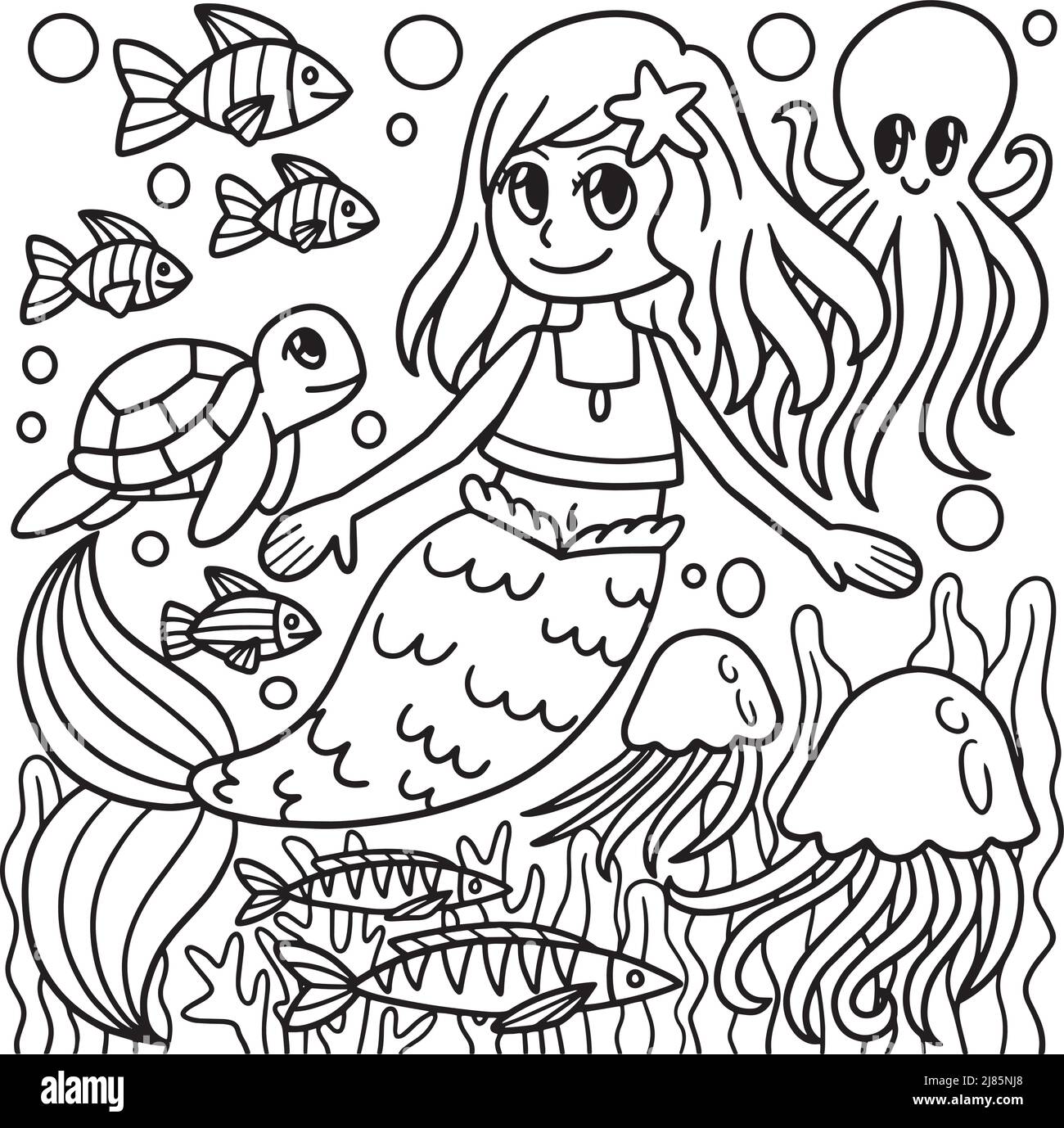 Underwater Mermaid Coloring Pages