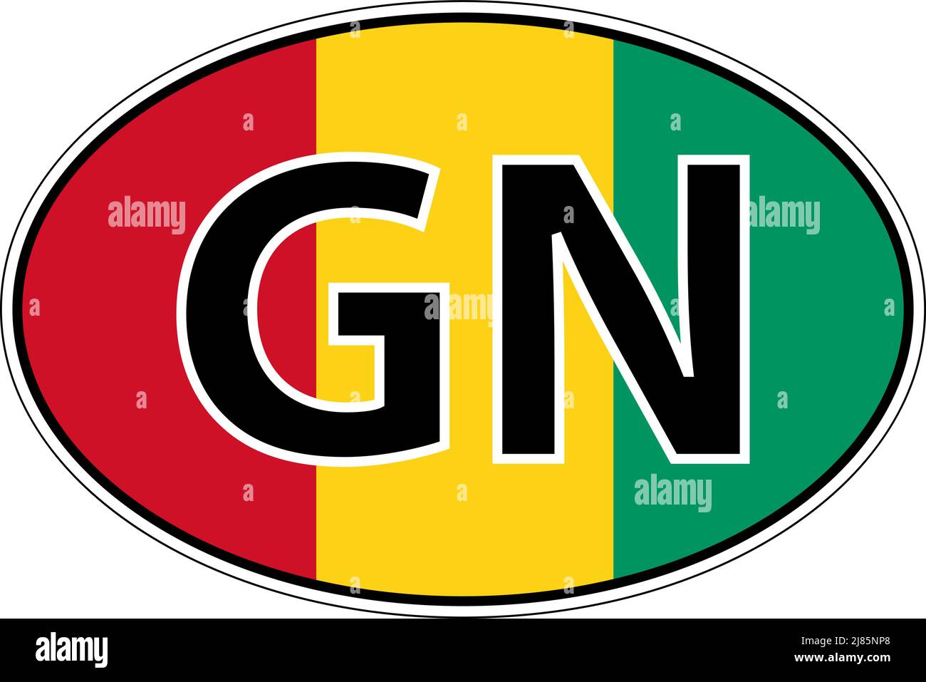Republic Guinea GN flag label sticker car, international license plate