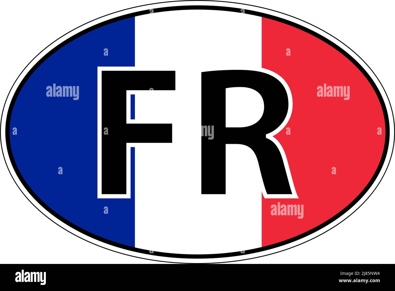France, French Republic FR flag label sticker car, license plate Stock Vector
