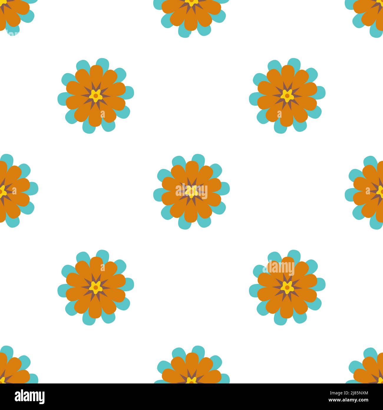 Beautiful colorful flower isolated on white background is in Seamless ...