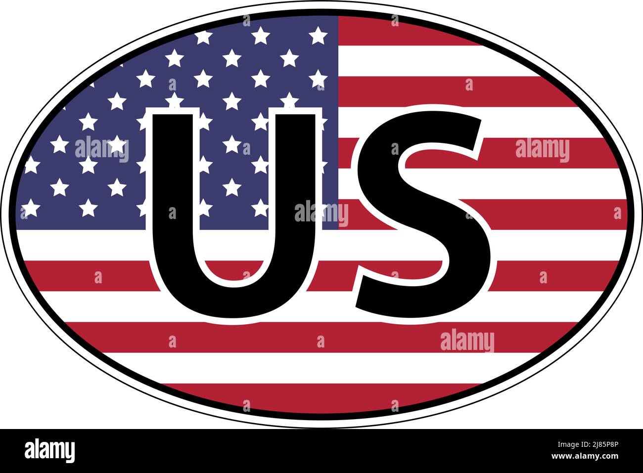 United States America US USA flag label sticker car Stock Vector