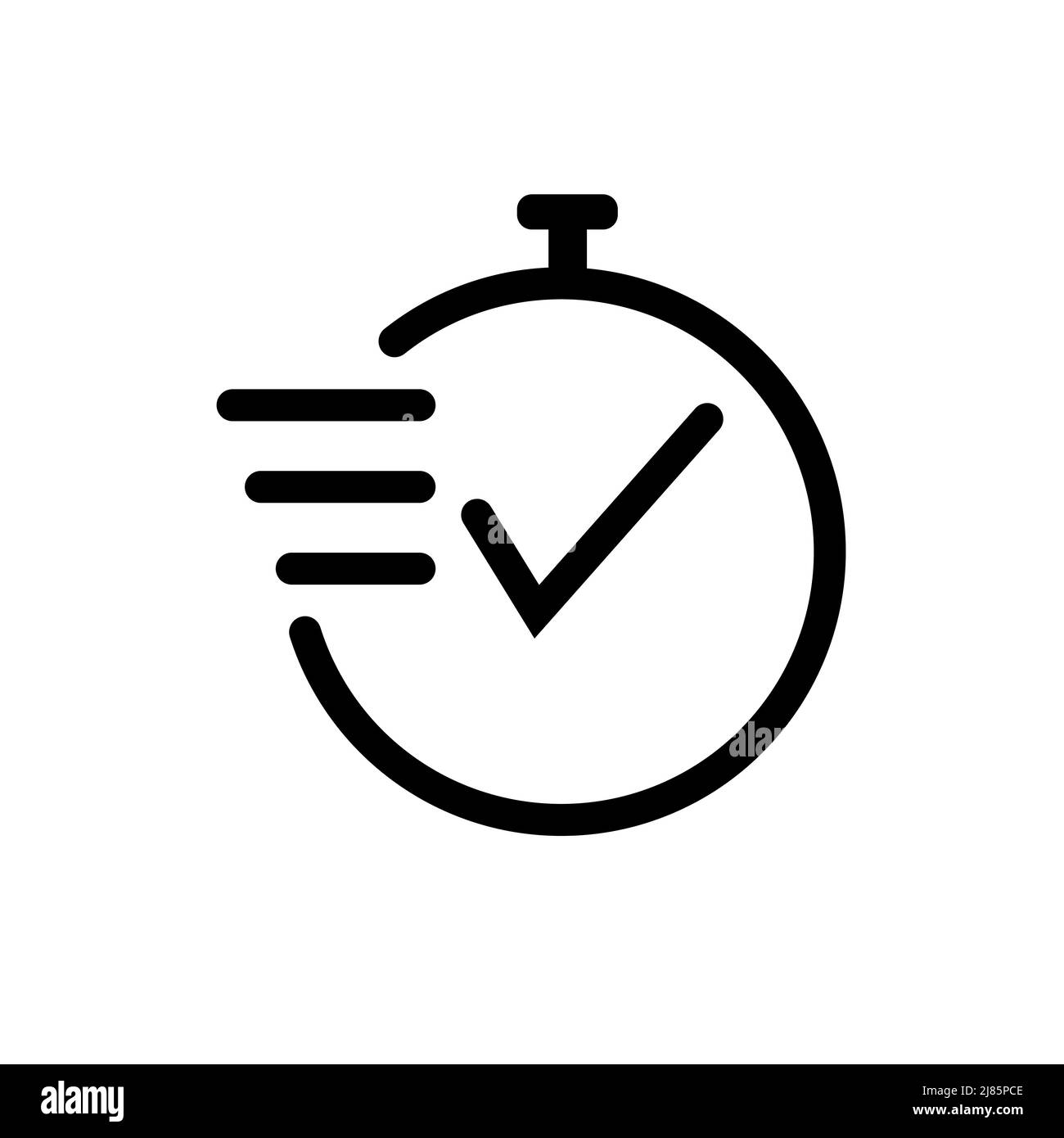 Time and clock icon, speed, alarm, restore, management, watch thin line symbols for web and mobile phone on white background Stock Vector