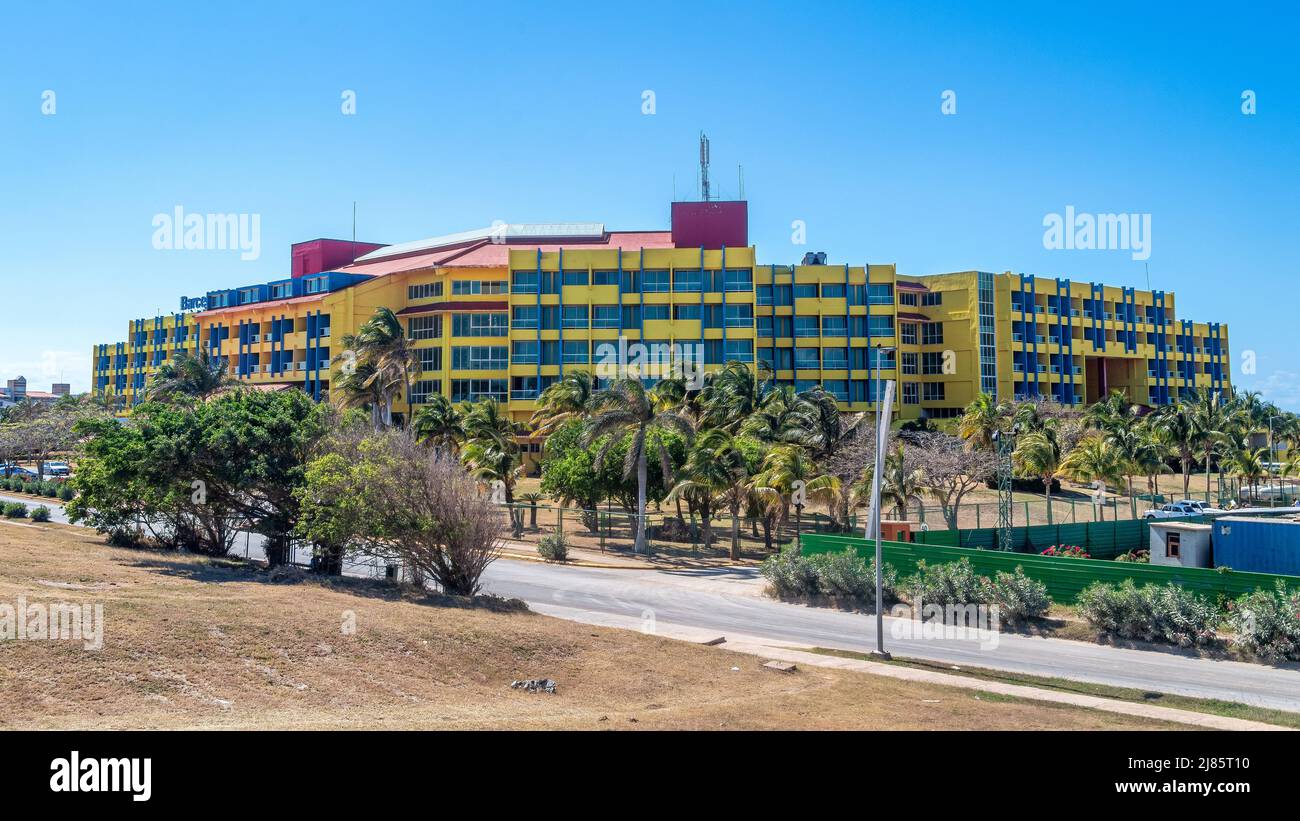 Exterior architecture of the Barcelo Solymar hotel or tourist resort in ...