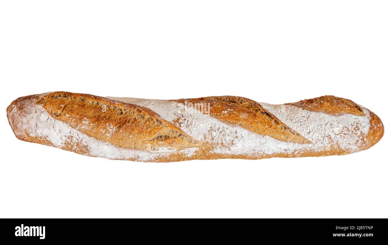 fresh baked baguette on white background Stock Photo - Alamy