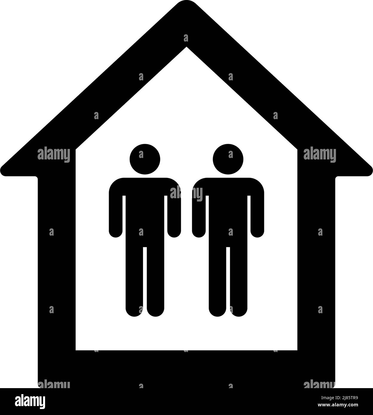 Rectangle button icon Mans in a house. Button banner Rectangle badge interface for application illustration on neomorphic style on white background Stock Vector