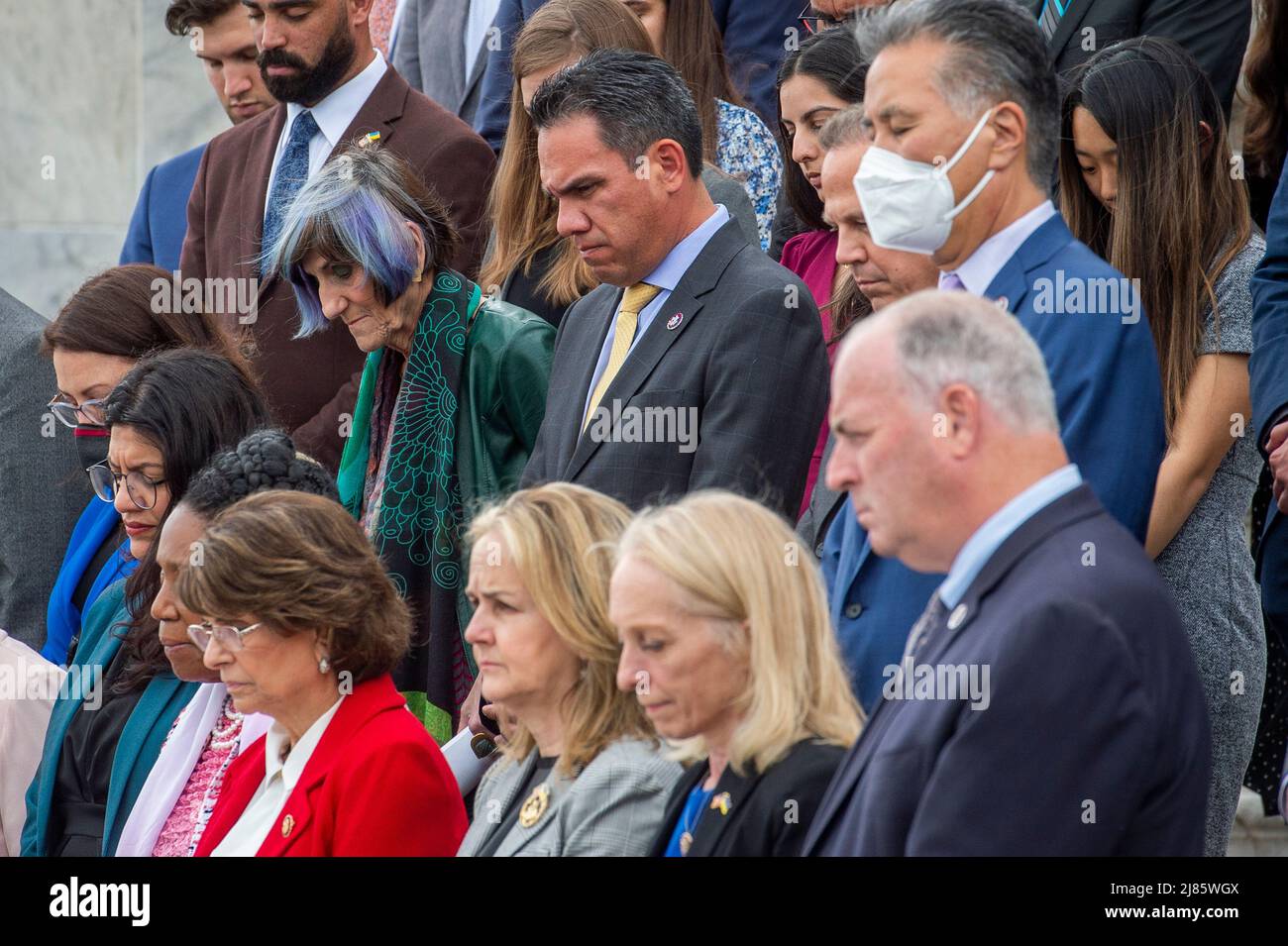 Washington, United States Of America. 12th May, 2022. A fraction of the House of Representatives hold a Moment of Silence for the One Million American Lives Lost to COVID-19, on the East Front Center Steps at the US Capitol in Washington, DC, Thursday, May 12, 2022. Credit: Rod Lamkey/CNP/Sipa USA Credit: Sipa USA/Alamy Live News Stock Photo