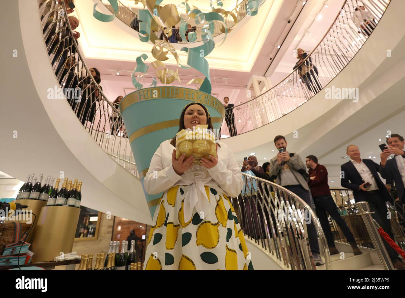 Jemma Melvin in Fortnum and Mason, central London, with her lemon Swiss