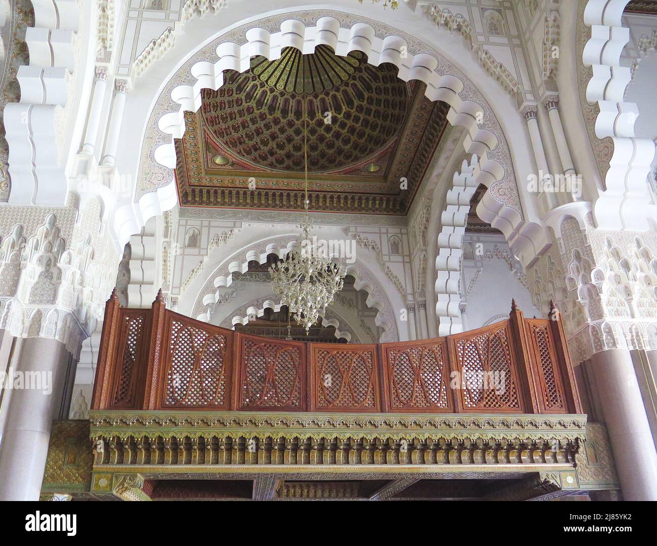 Ceilings and walls decorated with Arabic motifs in Marrakech, Morocco