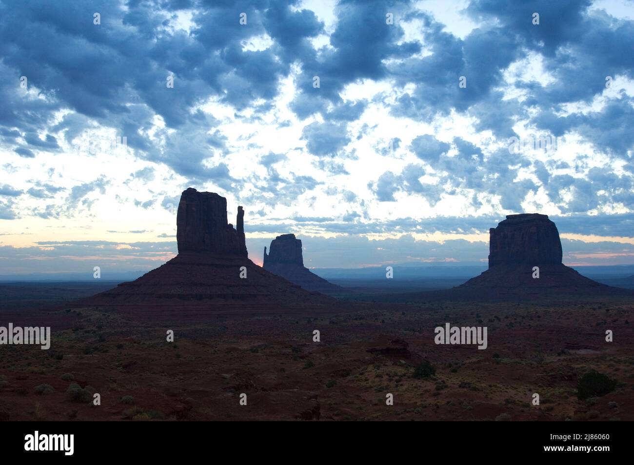 Rock formations at dusk Monument Valley USA Stock Photo