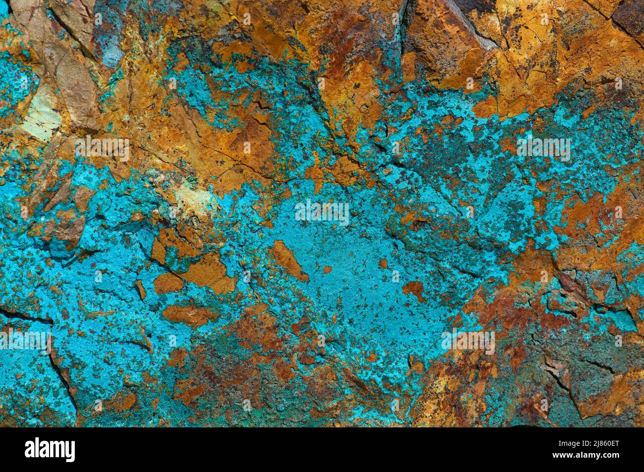 Copper ore Arizona USA ; Chrysocolla ( blue-green) Azurite (blue