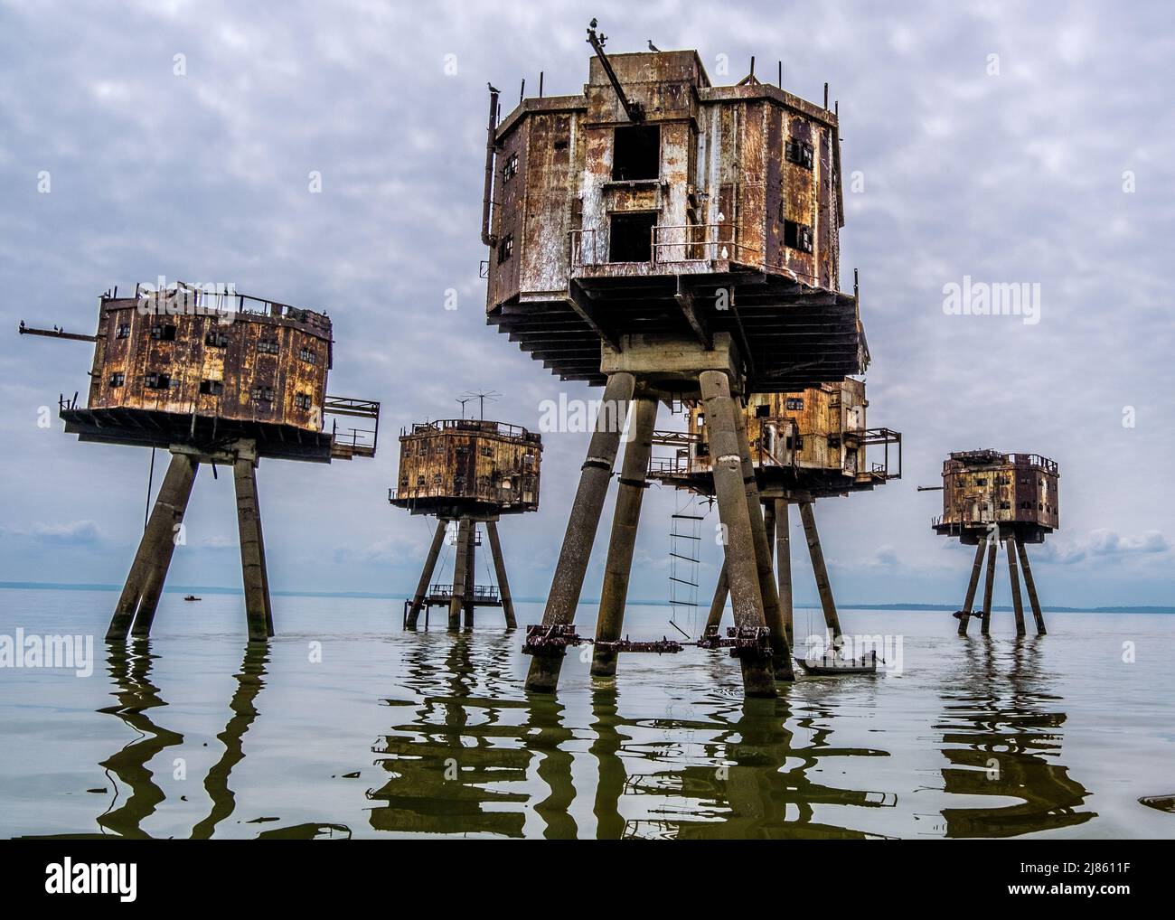 Red Sands Forts abandoned WW2 Sea Forts Stock Photo