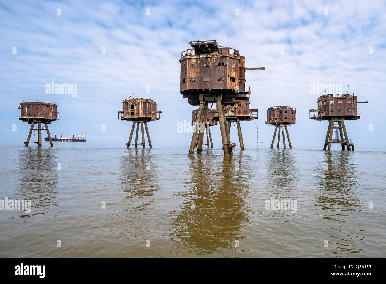Red Sands Forts aka Maunsell Sea Forts Thames Estuary Stock Photo