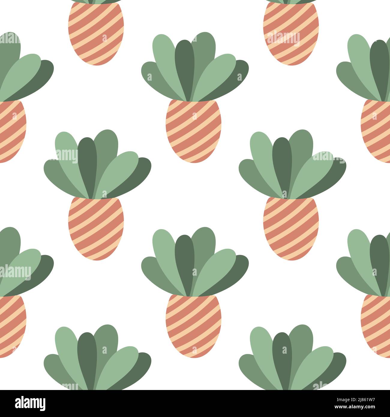 Indoor plants in striped pots seamless pattern Stock Vector Image & Art ...