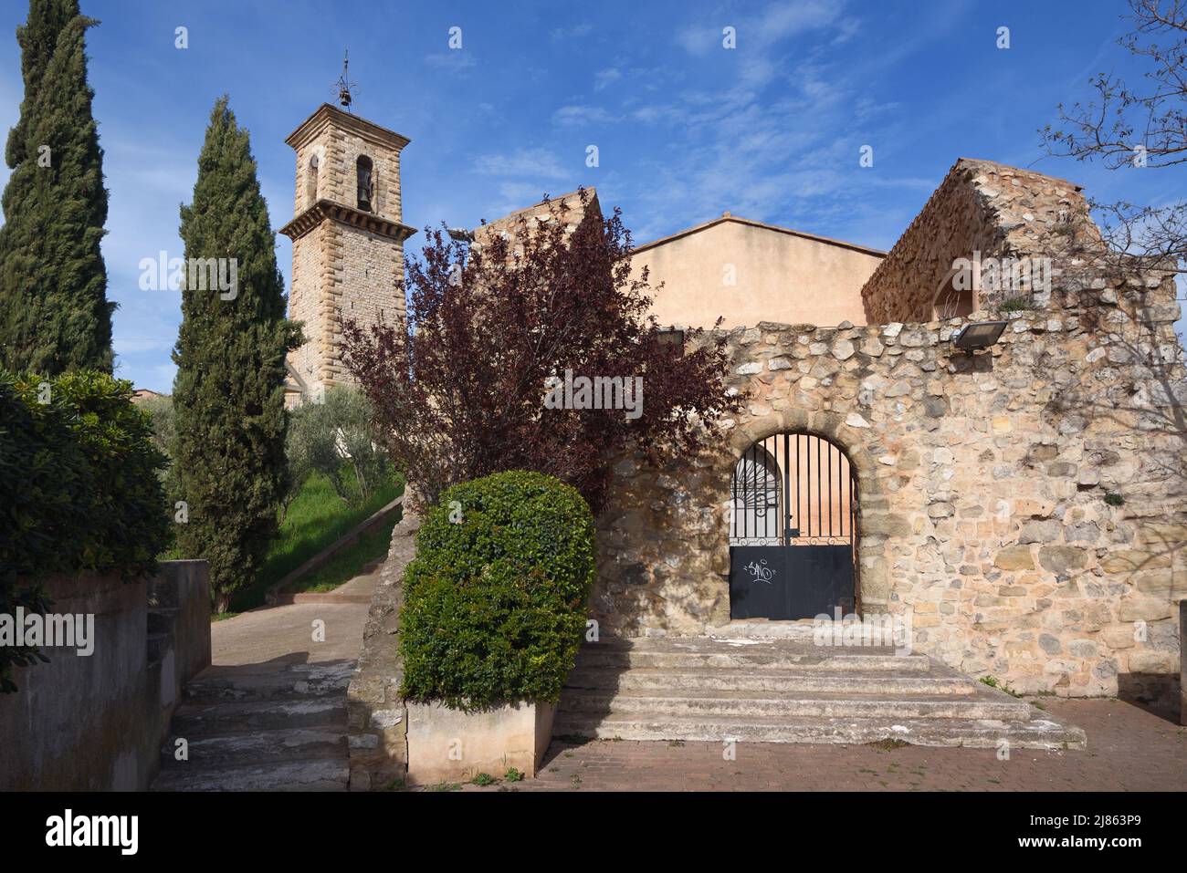 Museum or Chapel Saint Valentin or Penitents and c18th Belfry in the Old Town or Historic District Gardanne Bouches-du-Rhône Provence France Stock Photo
