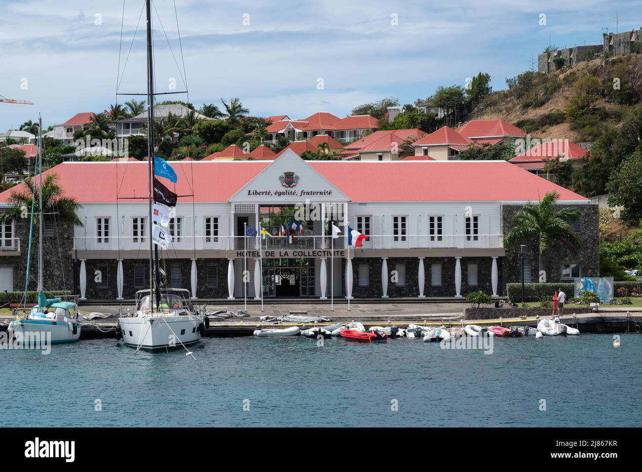 Town Hall on the French Caribbean island of Saint Barthélemy Stock Photo