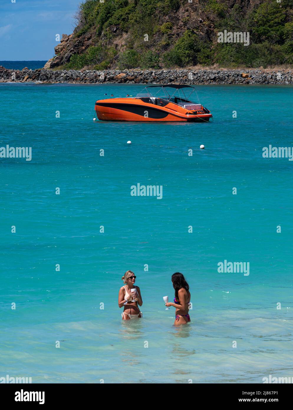 Saint Barthélemy - April 2022: Island life Stock Photo