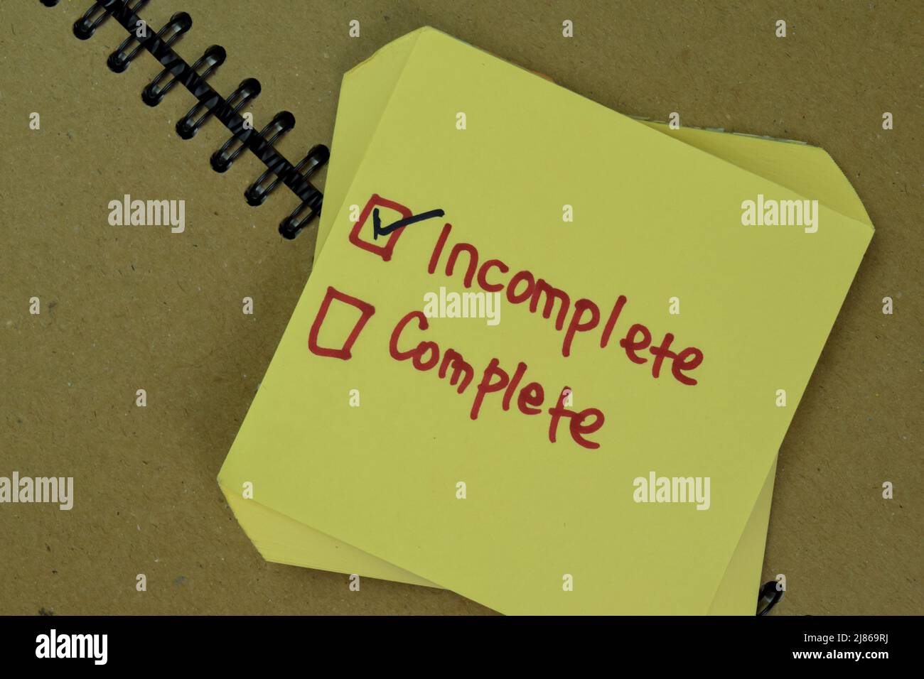 Incomplete note hi-res stock photography and images - Alamy