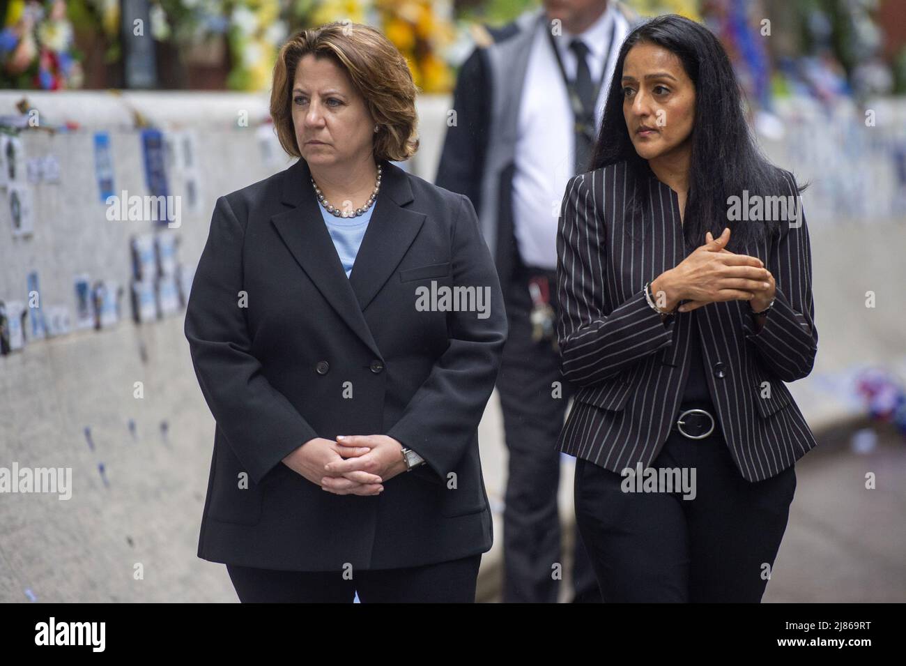 Washington, United States. 13th May, 2022. Deputy Attorney General Lisa Monaco and Associate Attorney General Vanita Gupta (L-R) walk through the .National Law Enforcement Officers Memorial in honor of National Police Week in Washington, DC on Friday, May 13, 2022. Photo by Bonnie Cash/UPI Credit: UPI/Alamy Live News Stock Photo