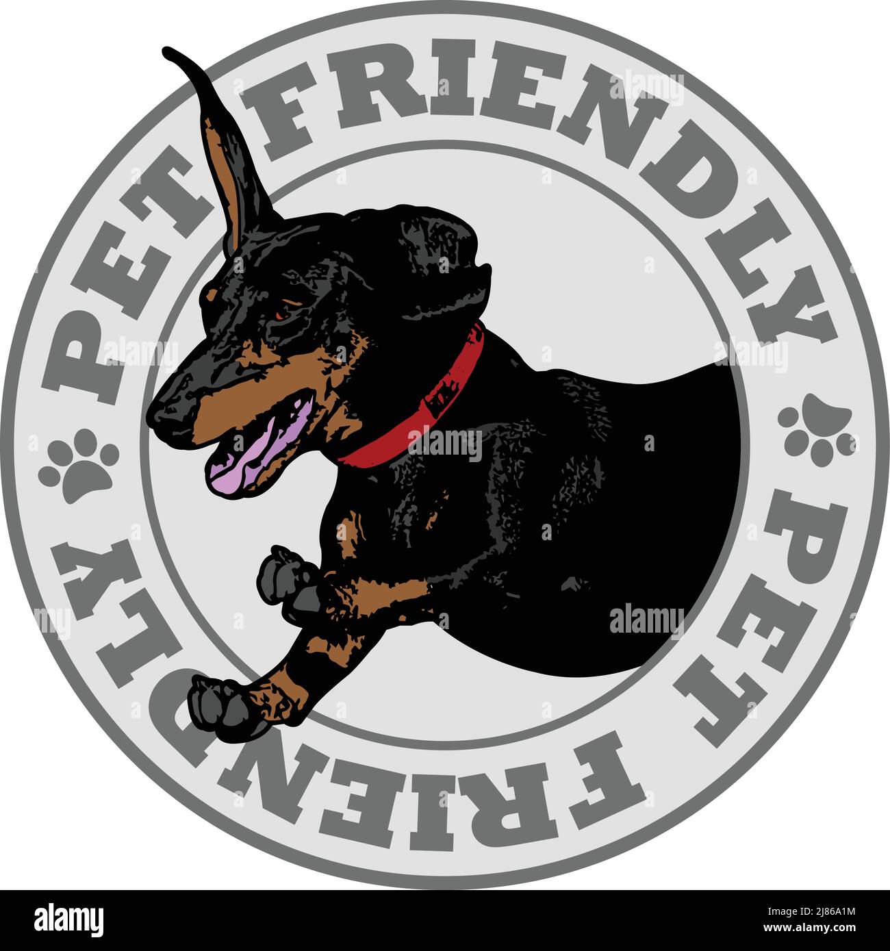 pet friendly label - vector illustration Stock Vector