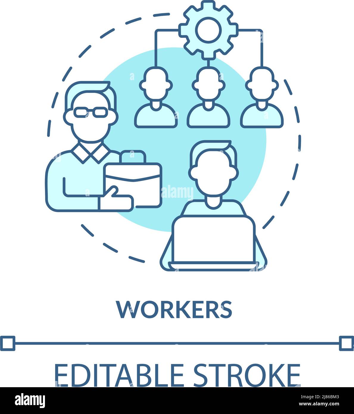 Workers turquoise concept icon Stock Vector Image & Art - Alamy