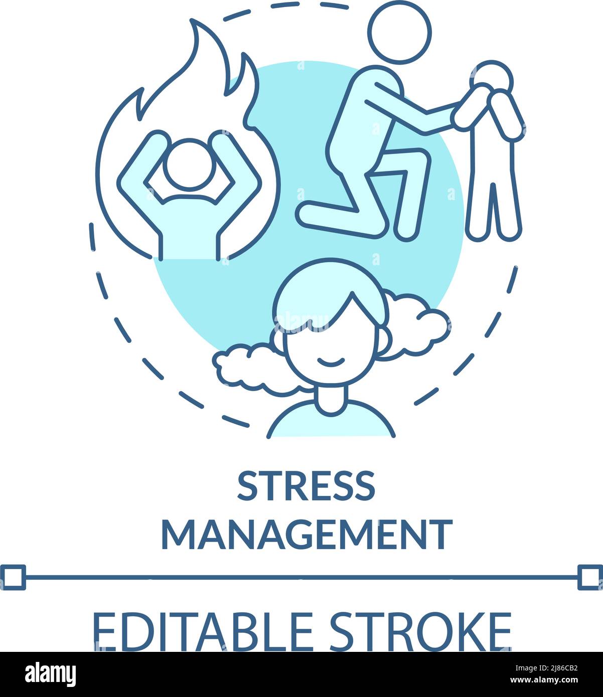 Stress management turquoise concept icon Stock Vector Image & Art - Alamy