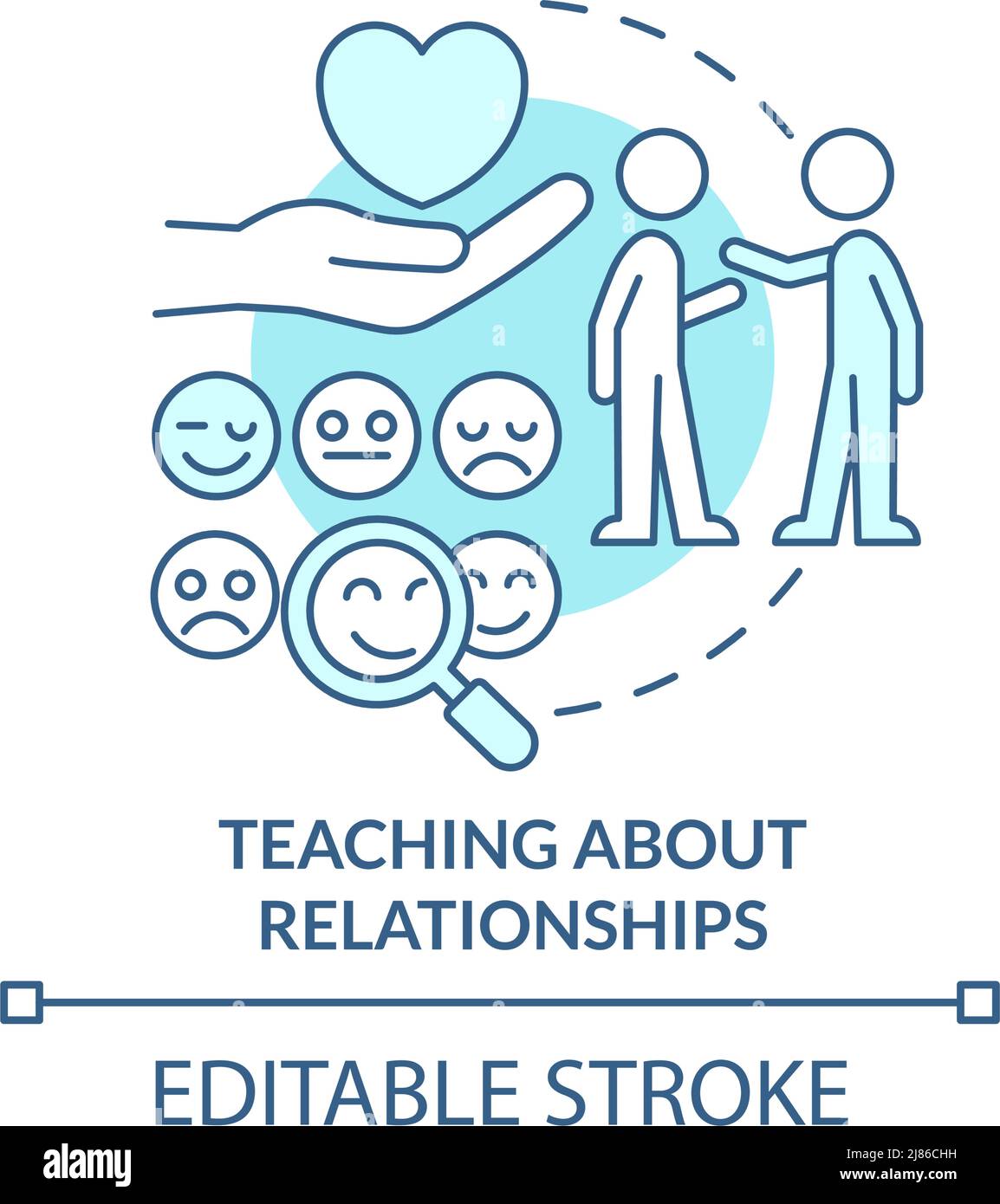 Teaching about relationships turquoise concept icon Stock Vector Image ...
