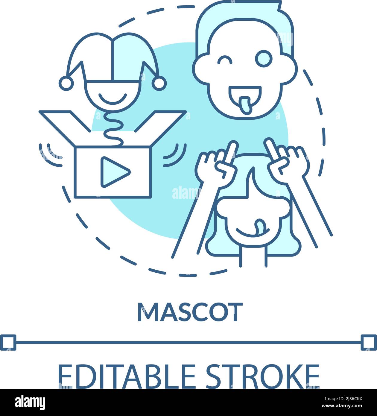 Mascot turquoise concept icon Stock Vector
