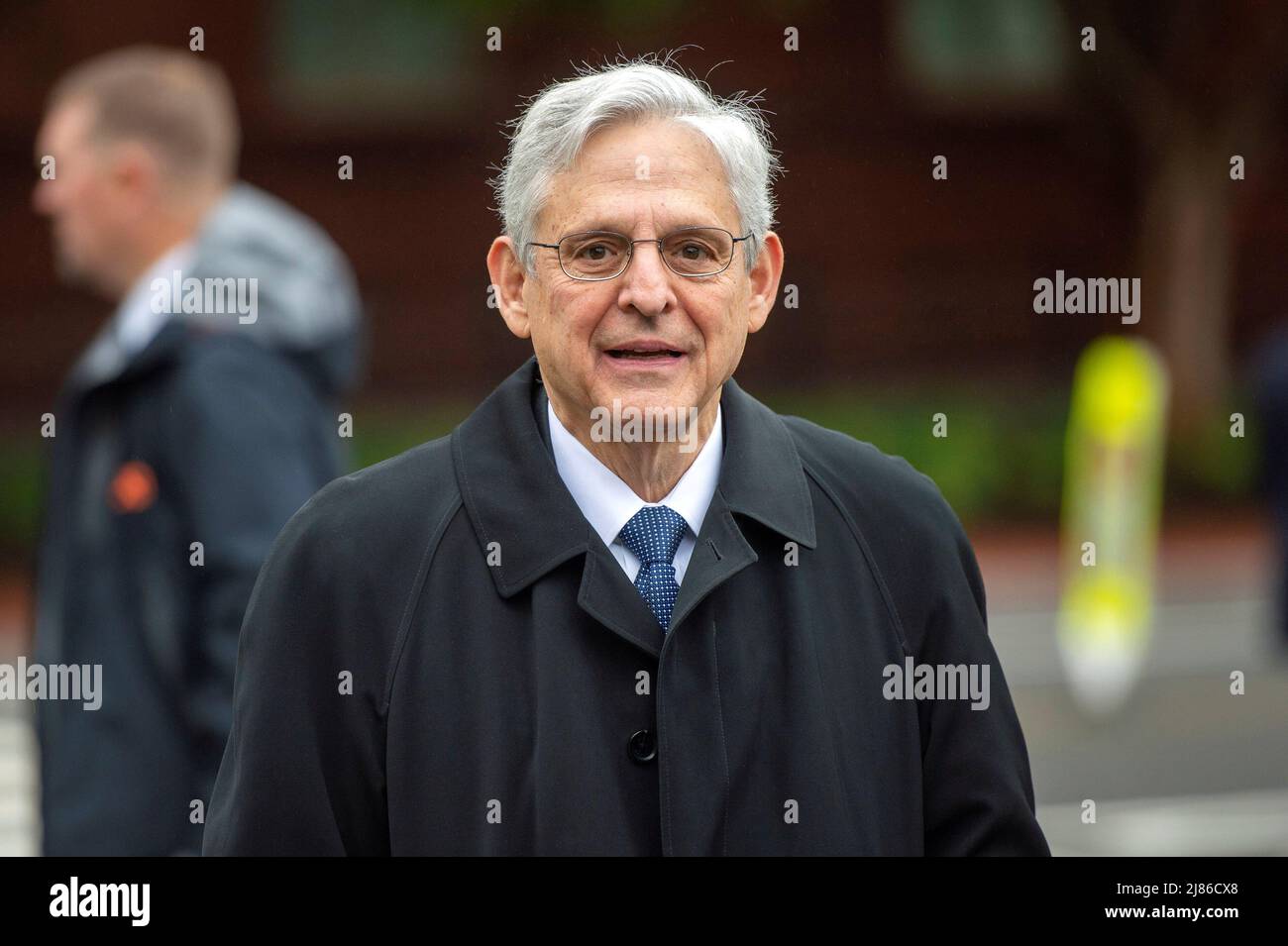 U.S. Attorney General Merrick Garland arrives at the National Law Enforcement Officers Memorial in honor of National Police Week in Washington, U.S., May 13, 2022.   Bonnie Cash/Pool via REUTERS Stock Photo