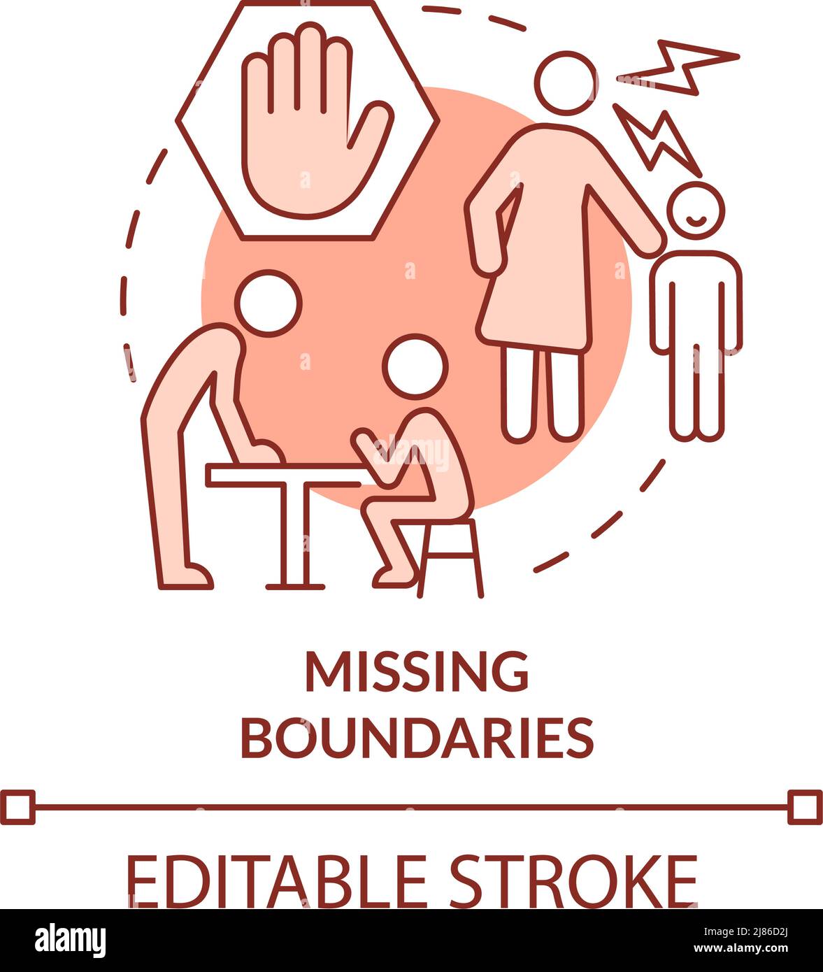 Missing boundaries red concept icon Stock Vector Image & Art - Alamy