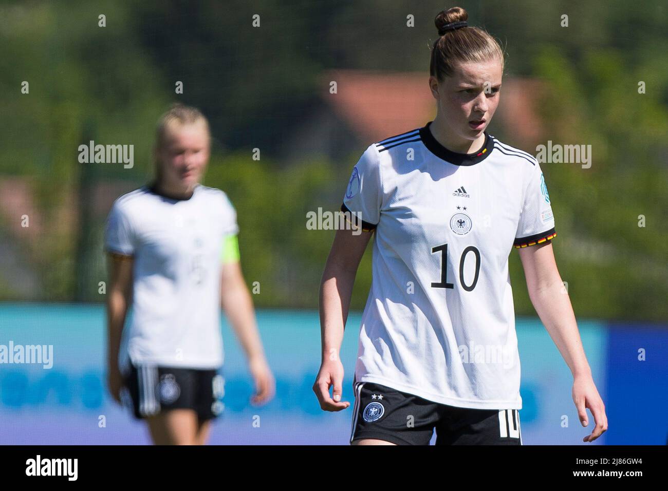 Zenica, Bosnia and Herzegovina, 12th May 2022. Alara Sehitler of Germany  reacts during the UEFA Women's Under-17 Championship 2022 Semi Final match  between Germany U17 and France U17 at FF BH Football