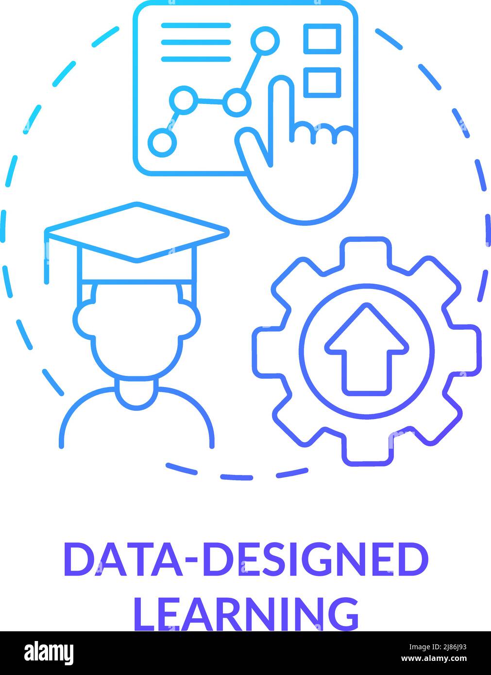 Data-designed learning blue gradient concept icon Stock Vector Image ...