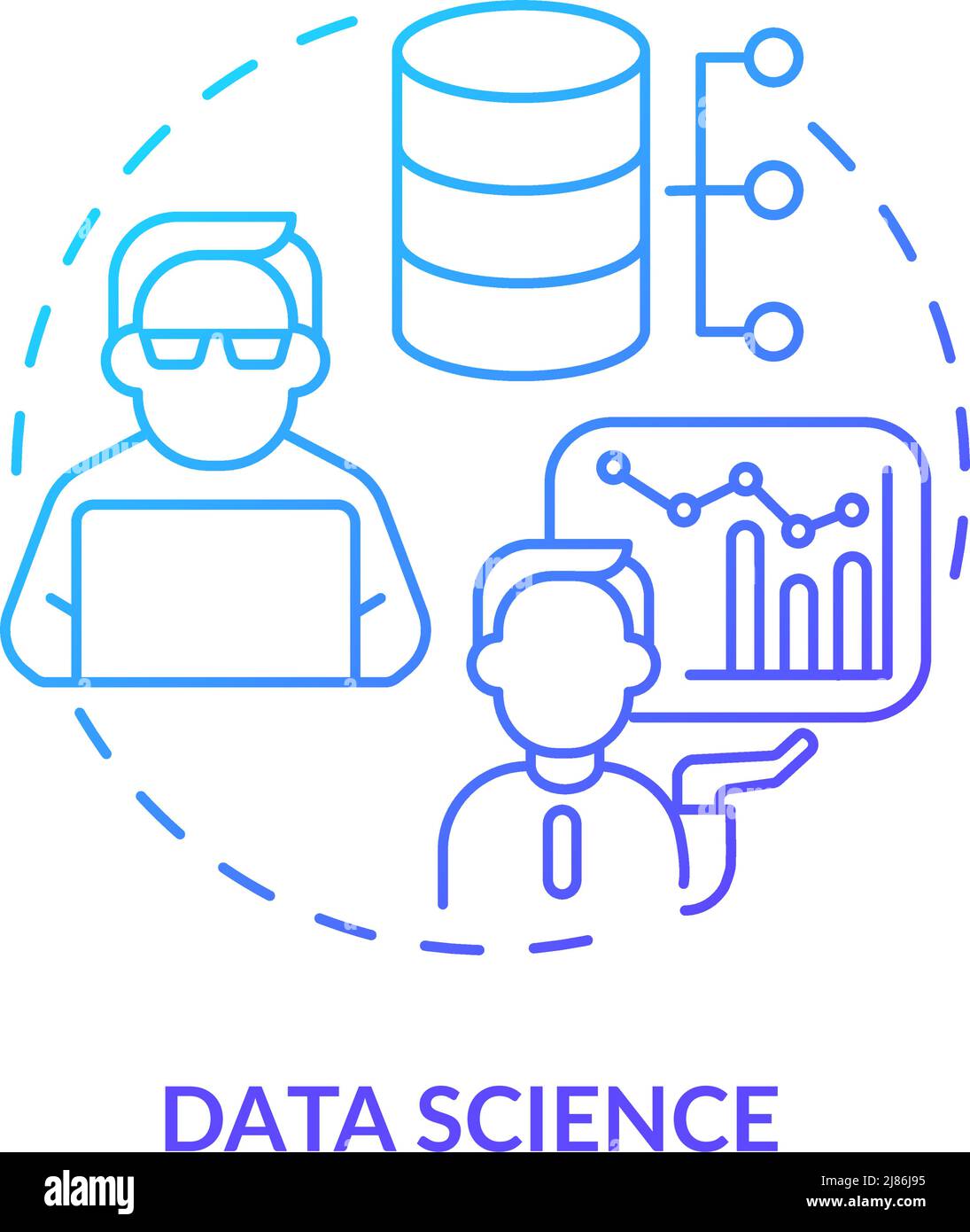 Data science blue gradient concept icon Stock Vector Image & Art - Alamy