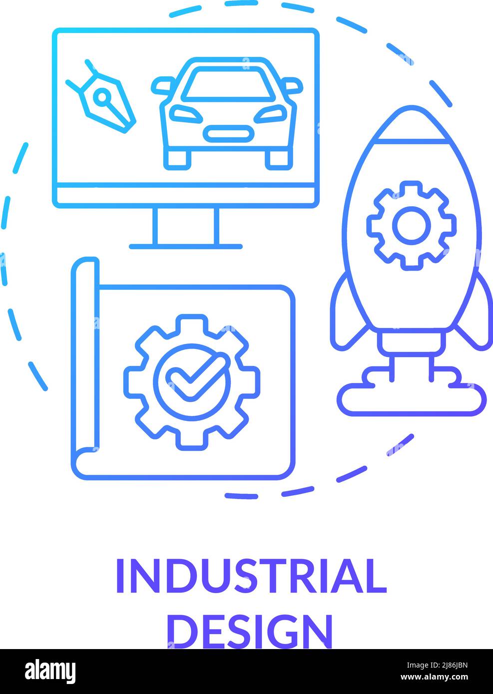 Industrial design blue gradient concept icon Stock Vector