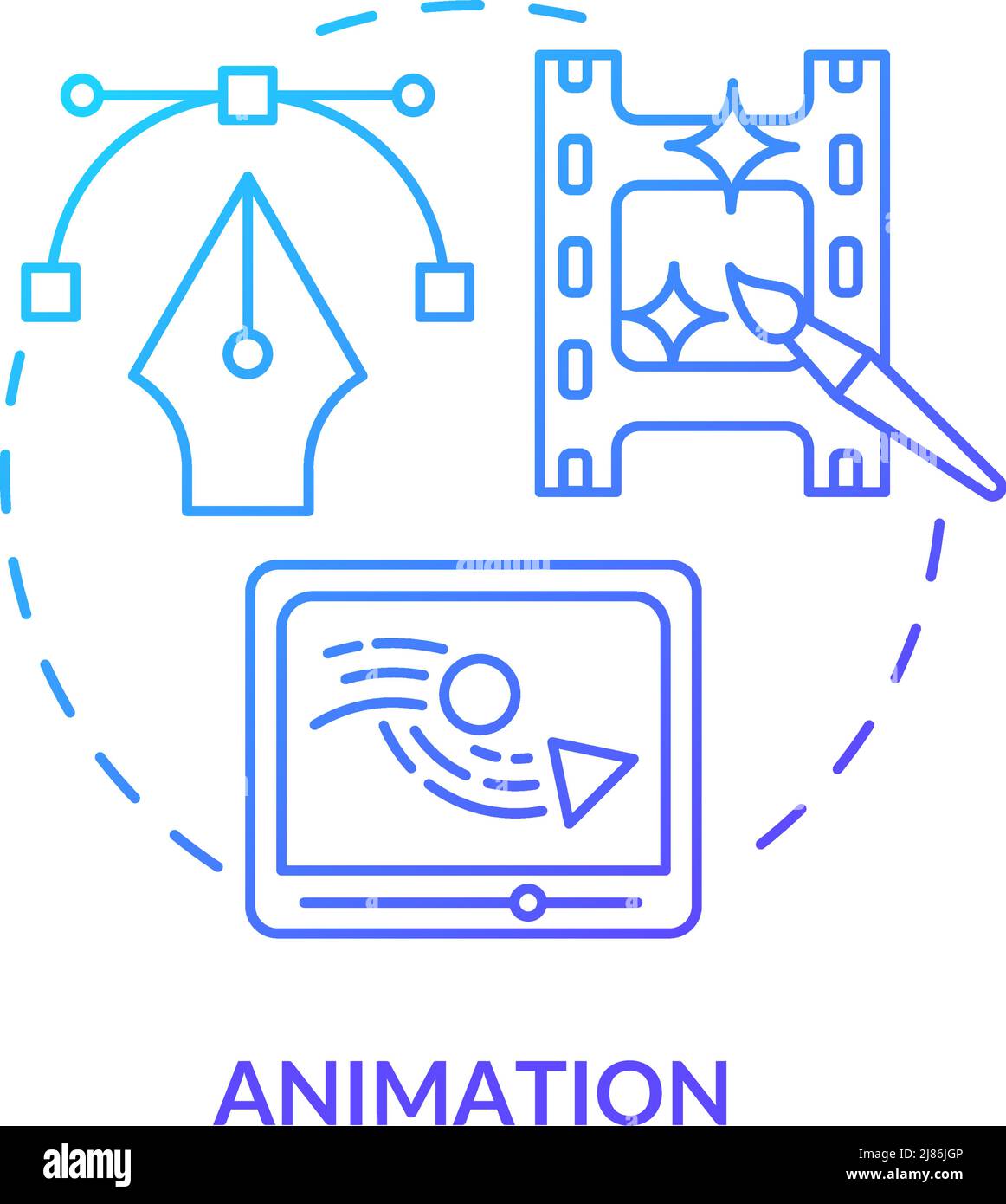 Animation blue gradient concept icon Stock Vector Image & Art - Alamy