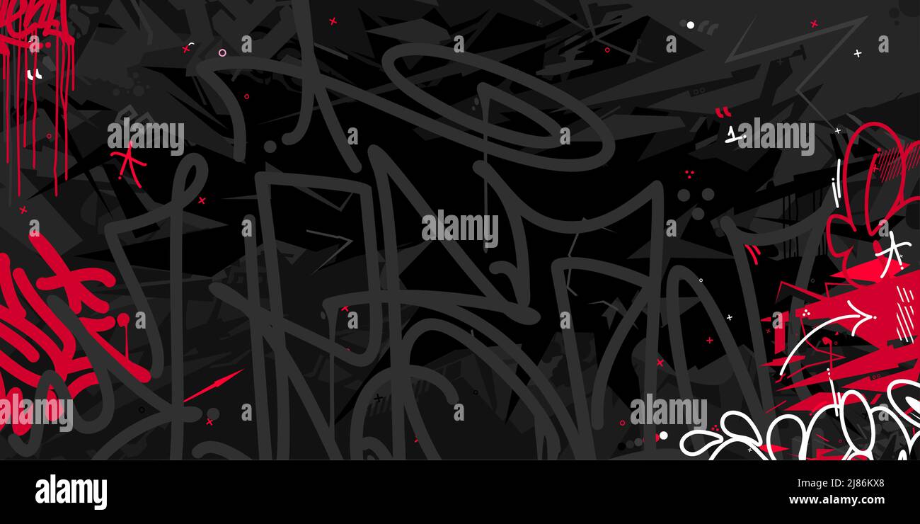 Dark Abstract Flat Urban Street Art Graffiti Style Vector Illustration ...