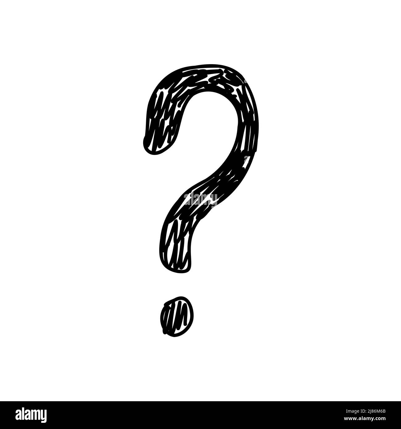 Questions marks. Hand drawn doodle ask sign set. Vector Who Why FAQ symbol Stock Vector