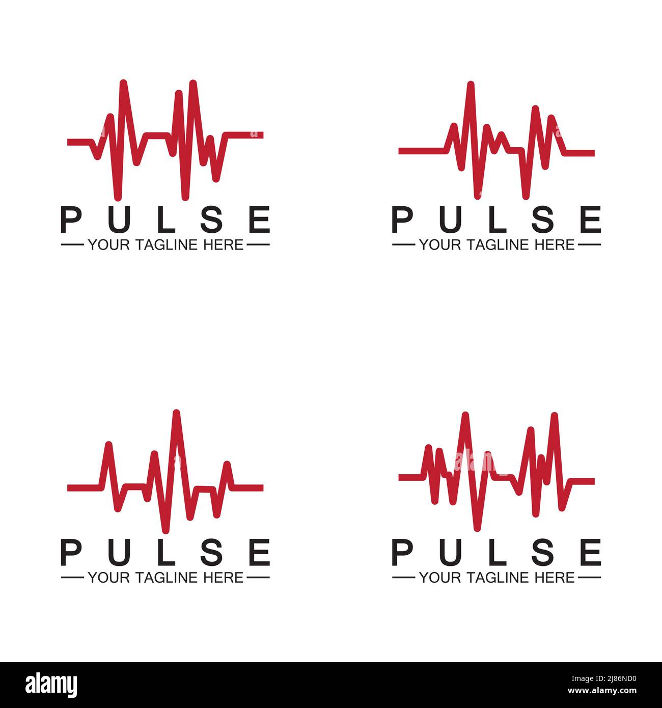 Red pulse line logo vector icon design Stock Vector